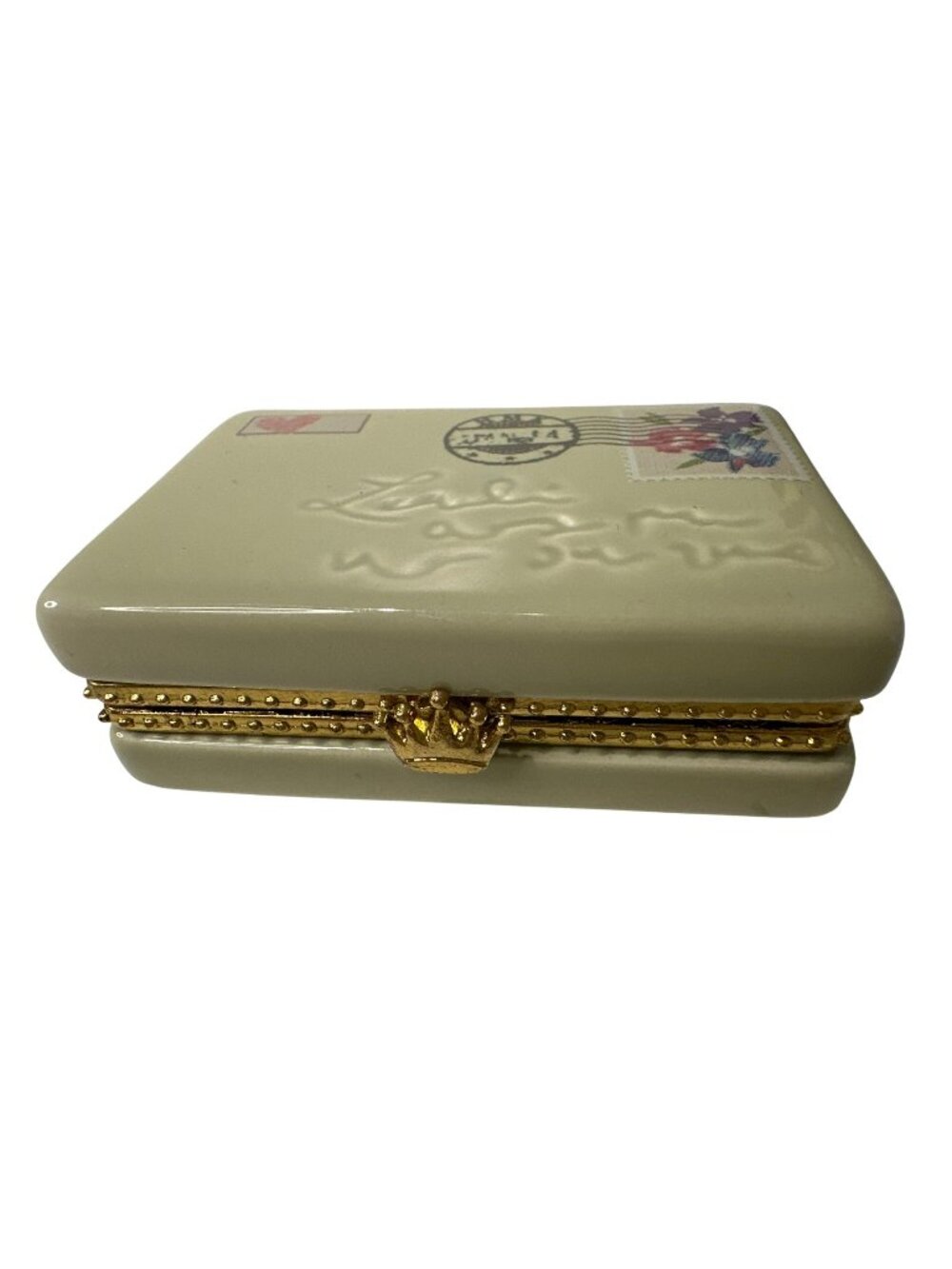 Vintage Hallmark Trinket Box Porcelain Love Letter Envelope Home Decor